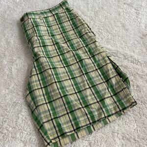 NWT Banana Republic Mens Green Plaid Shorts Mens 36 X 10 100% Cotton Mid Rise